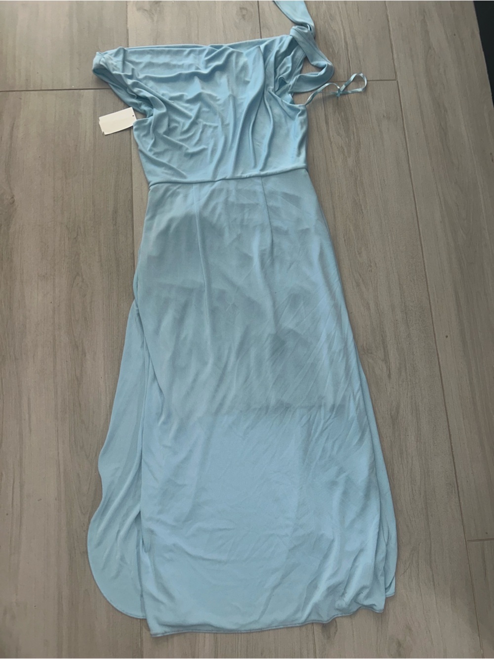 NEW Cinq à Sept Odin Drape Detail Midi Dress Agua Fria Solid Cowl Neck Size 10 - Picture 7 of 13